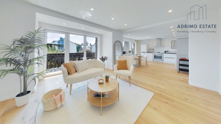 Wohnzimmer Wei�enhorn Etagenwohnung Einziehen und verlieben: 3,5 Zimmer mit zwei Balkonen, Ankleide & Garage in Wei�enhorn!