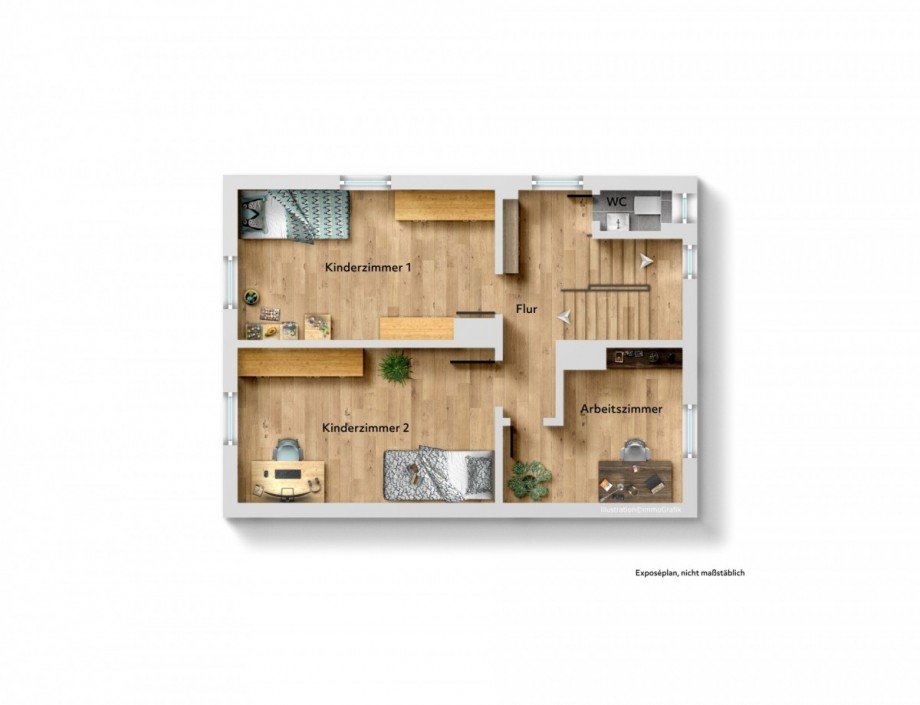 Grundriss OG 1 Reiheneckhaus Memmingen