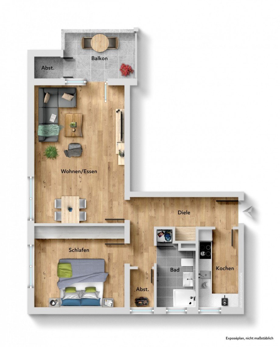 Grundriss Etagenwohnung Blaustein / Herrlingen