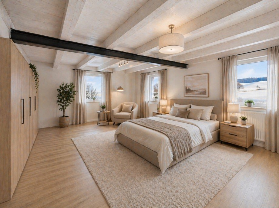 Schlafbereich Einrichtungsvorschlag Einfamilienhaus Gr�nkraut