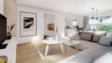 Einrichtungsbeispiel Wohn- und Essbereich **Verkauft** Freistehendes Neubau-Einfamilienhaus in KfW-40 Bauweise in Illertissen-Au!