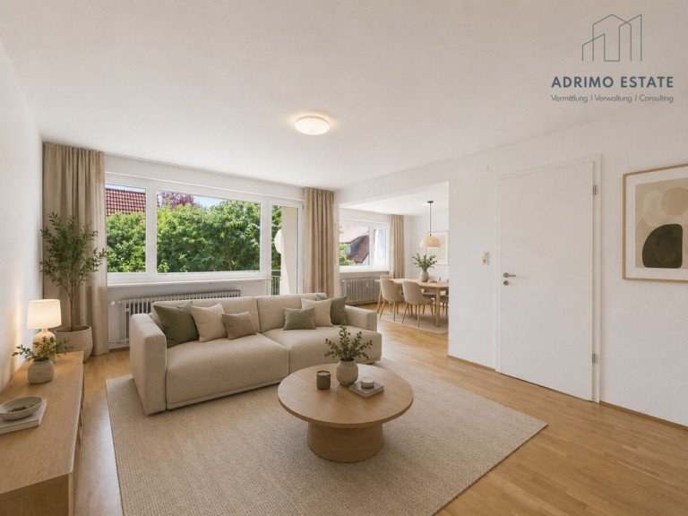 Einrichtungsvorschlag Wohn- Essbereich Biberach an der Ri� Etagenwohnung Gro�z�gige 2-Zimmer-Wohnung mit sonnigem Balkon und modernem Flair in ruhiger Lage von Biberach!