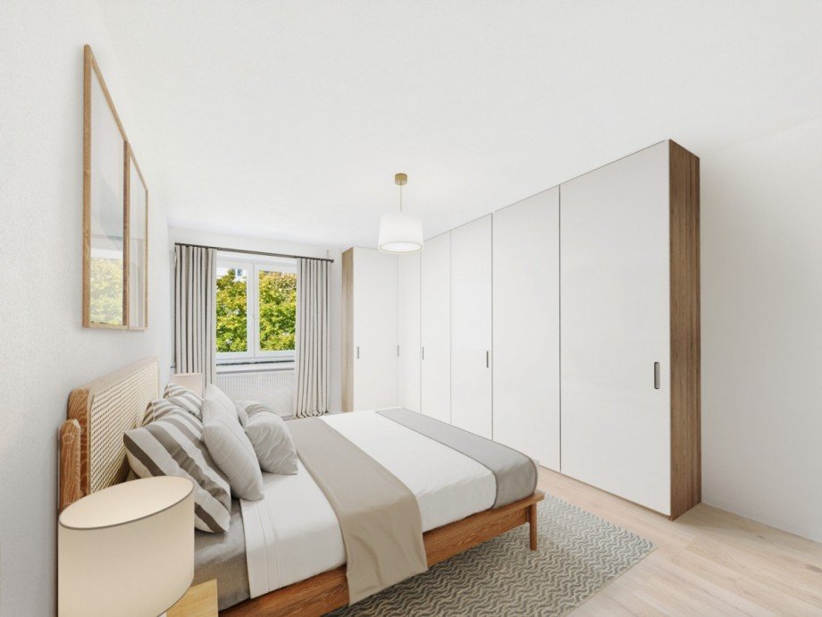 Einrichtungsbeispiel Schlafbereich Etagenwohnung Neu-Ulm / Ludwigsfeld