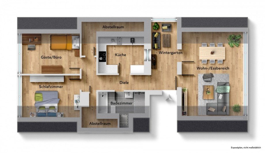 Grundriss Dachgeschosswohnung Elchingen / Thalfingen