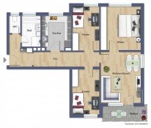 Grundriss **Nach 8 Wochen verkauft!** Frisch renovierte 4-Zimmer-Wohnung mit Balkon und Garage in Biberach!