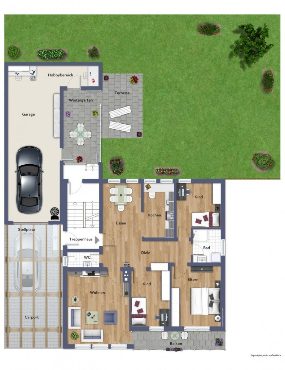 Obergeschoss inkl. Garten und co. Etagenwohnung Bellenberg