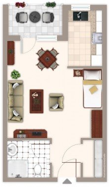 Grundriss **Nach zwei Wochen Vermietet!** Appartement in einer Seniorenresidenz in ruhiger Lage von Merklingen