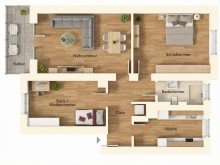 Grundriss Urban wohnen! Moderne 3-Zimmer-Wohnung mit sonnigem Balkon in der Neu-Ulmer Innenstadt!