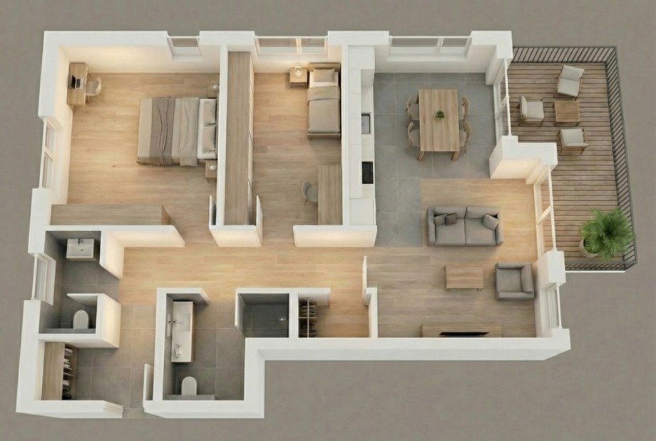 Grundriss Etagenwohnung Mittelbiberach