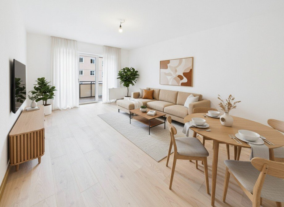 Wohn- Essbereich Einrichtungsbeispiel Etagenwohnung Neu-Ulm