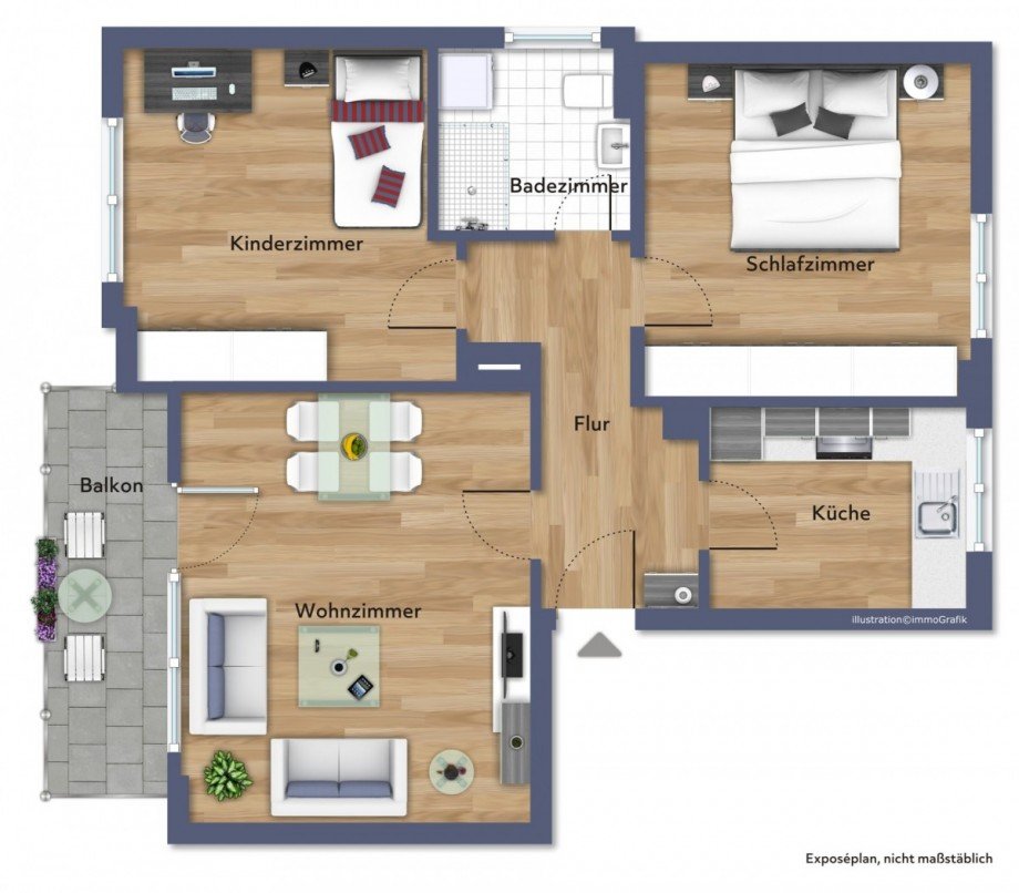 Grundriss Erdgeschosswohnung Biberach an der Ri�