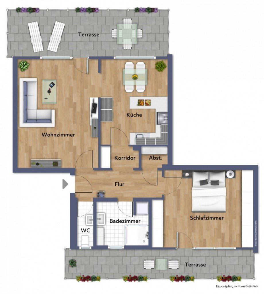 Grundriss Penthousewohnung Neu-Ulm / Offenhausen