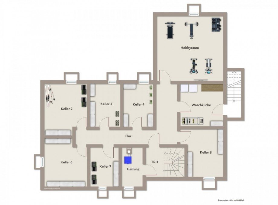 Grundriss Untergeschoss Bungalow Senden