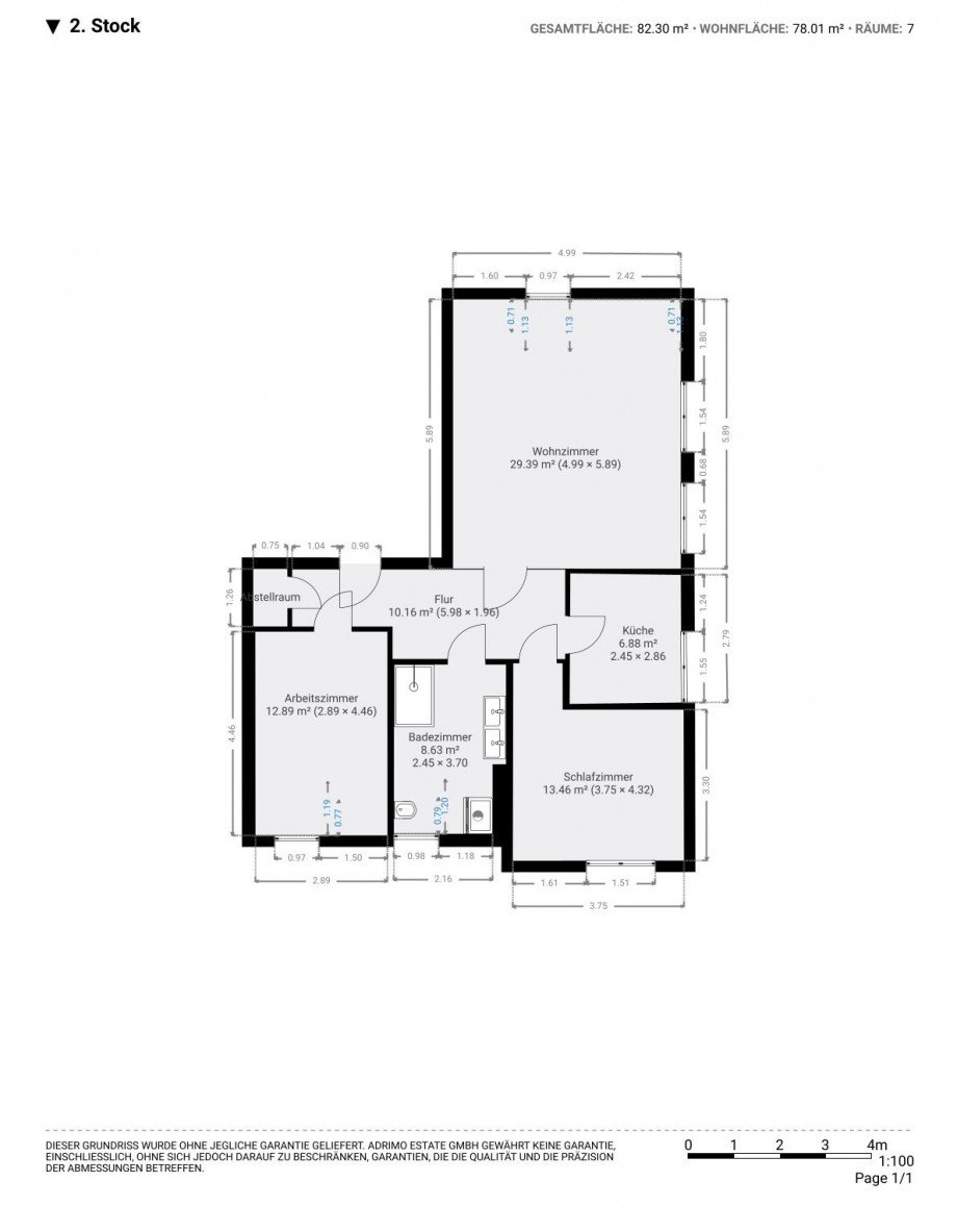 Grundriss Dachgeschosswohnung Biberach