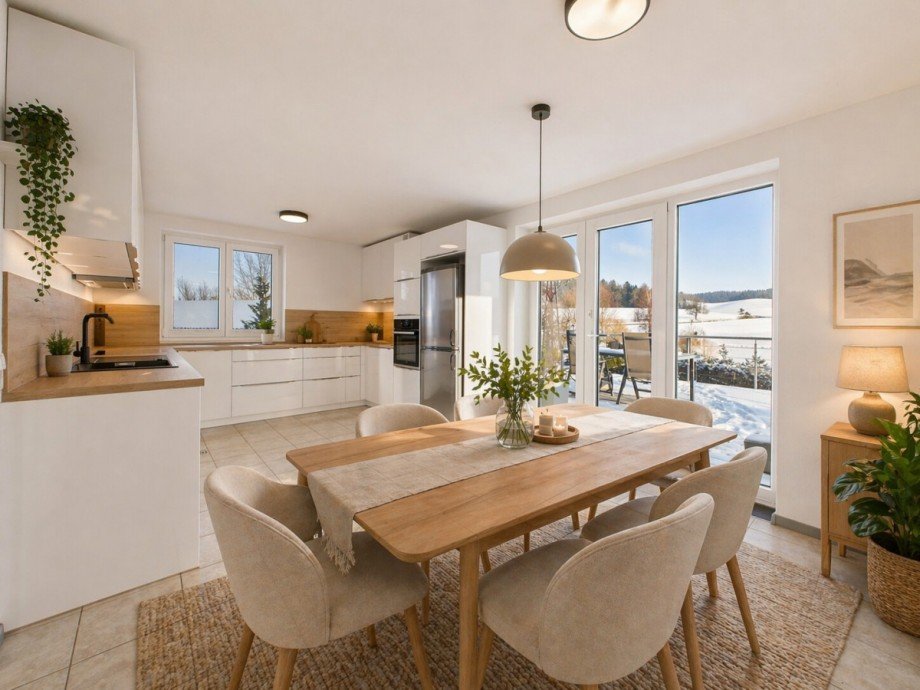 Einrichtungsvorschlag Ess-Kochbereich EG Einfamilienhaus Gr�nkraut