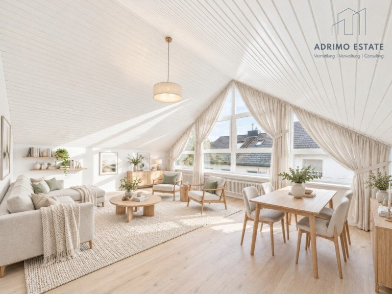 Wohn- und Essbereich Einrichtungsvorschlag Elchingen / Thalfingen Dachgeschosswohnung Lichtdurchflutete 3-Zimmer-Wohnung mit Wintergarten, eigenem Garten und Garage!