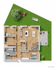 Grundriss **Verkauft** Gro�z�gige und lichtdurchflutete 4-Zimmer-Garten-Wohnung mit zwei Stellpl�tzen!