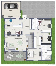 Grundriss Jetzt zugreifen! Provisionsfreier Bungalow mit sonnigem Garten und f�nf Zimmern in Hegelhofen!