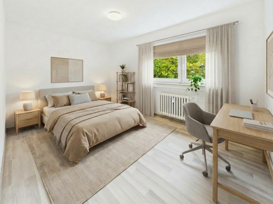 B�ro-G�stezimmer - Einrichtungsvorschlag (KI generiert) Etagenwohnung Biberach an der Ri�