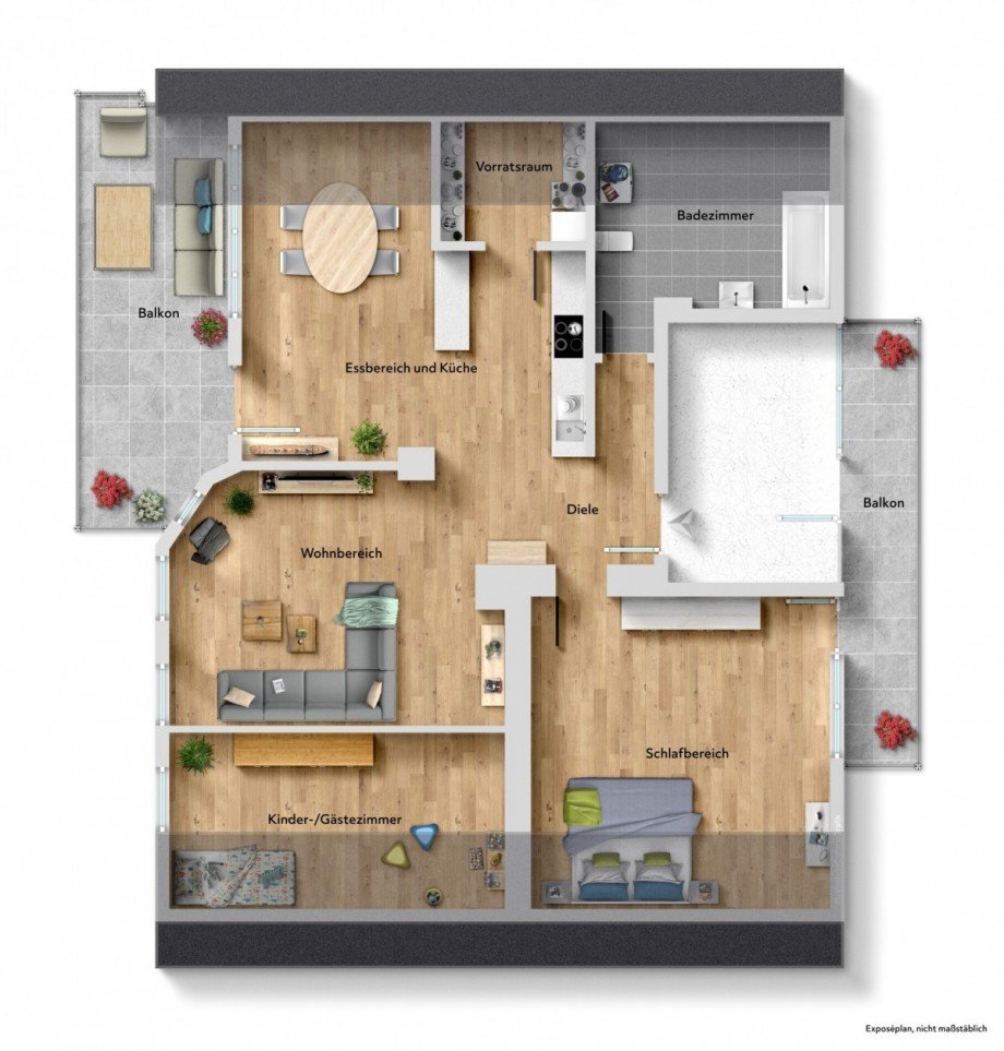 Grundriss Dachgeschosswohnung Wei�enhorn