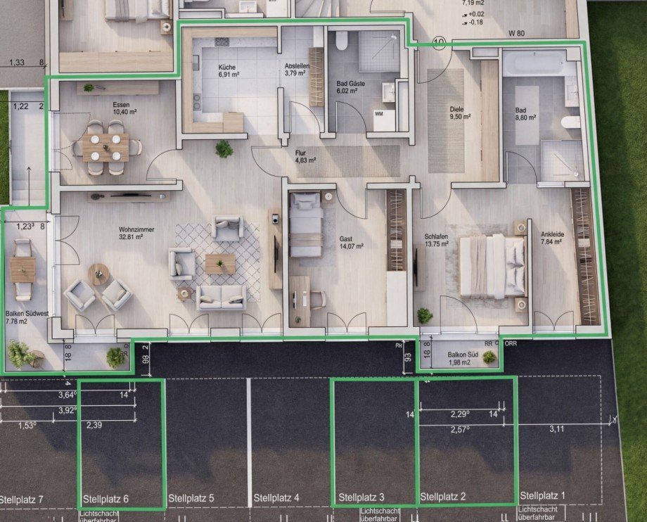 Grundriss_Expos� Erdgeschosswohnung Tettnang