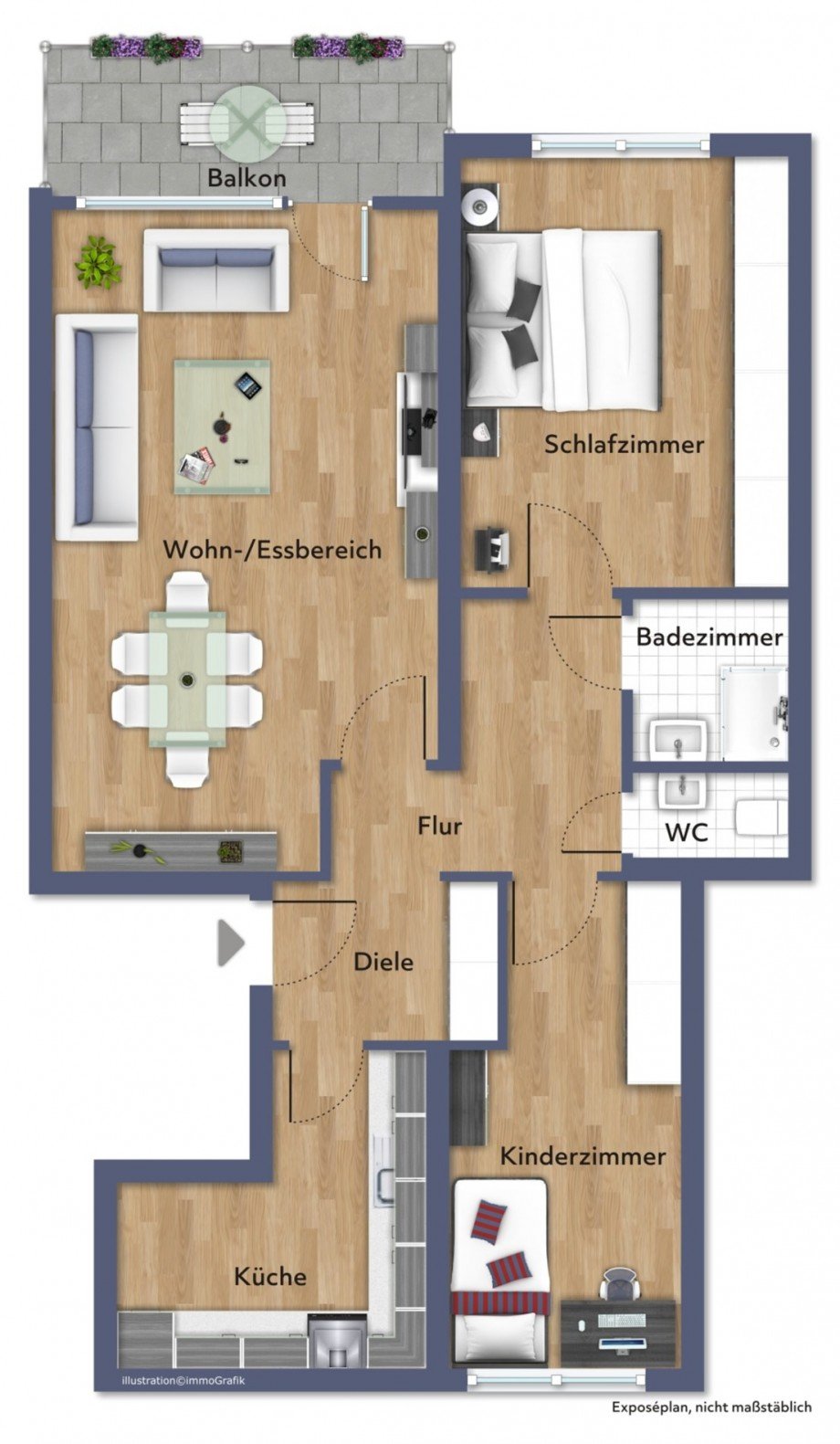 Grundriss Etagenwohnung Neu-Ulm / Offenhausen