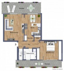 Grundriss **Nach 6 Wochen verkauft!** Exklusive Penthousewohnung mit sonniger Terrasse und M�nsterblick in ruhiger Lage!