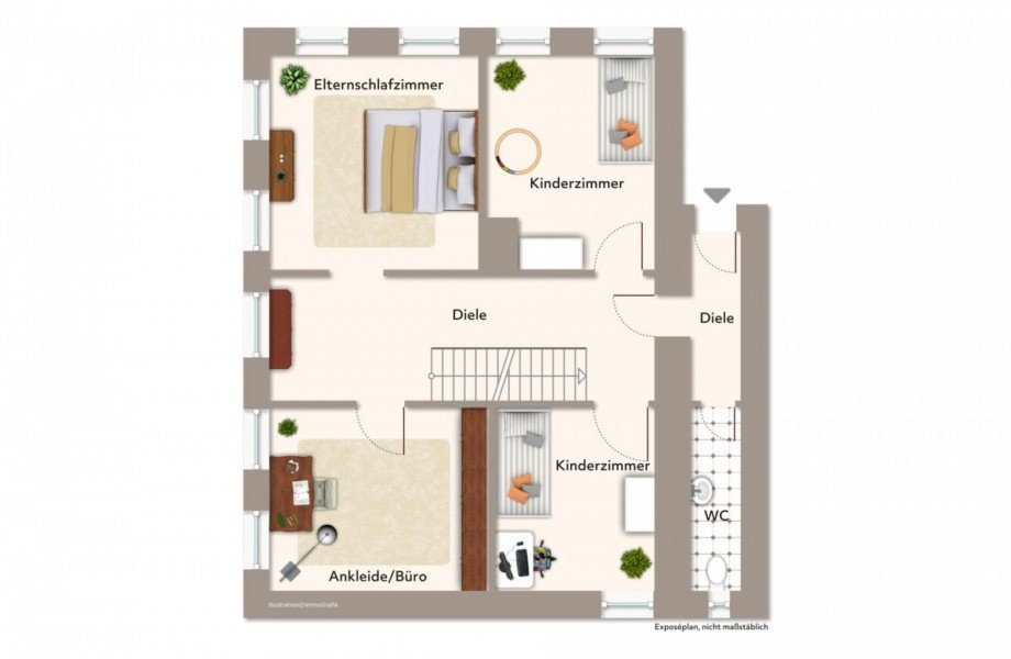 Grundriss OG Einfamilienhaus Kettershausen / Zaiertshofen