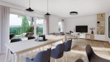 Einrichtungsbeispiel Wohn- und Essbereich **Verkauft** Freistehendes Neubau-Einfamilienhaus in KfW-40 Bauweise in Illertissen-Au!