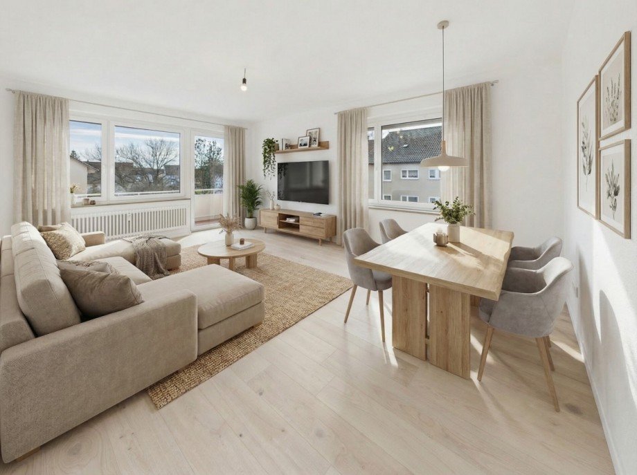 Wohn- und Essbereich Einrichtungsvorschlag Etagenwohnung Biberach an der Ri�