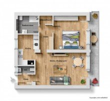 Grundriss **Nach einer Woche vermietet** Modernisierte 2-Zimmer-Wohnung in zentraler Lage von Senden!