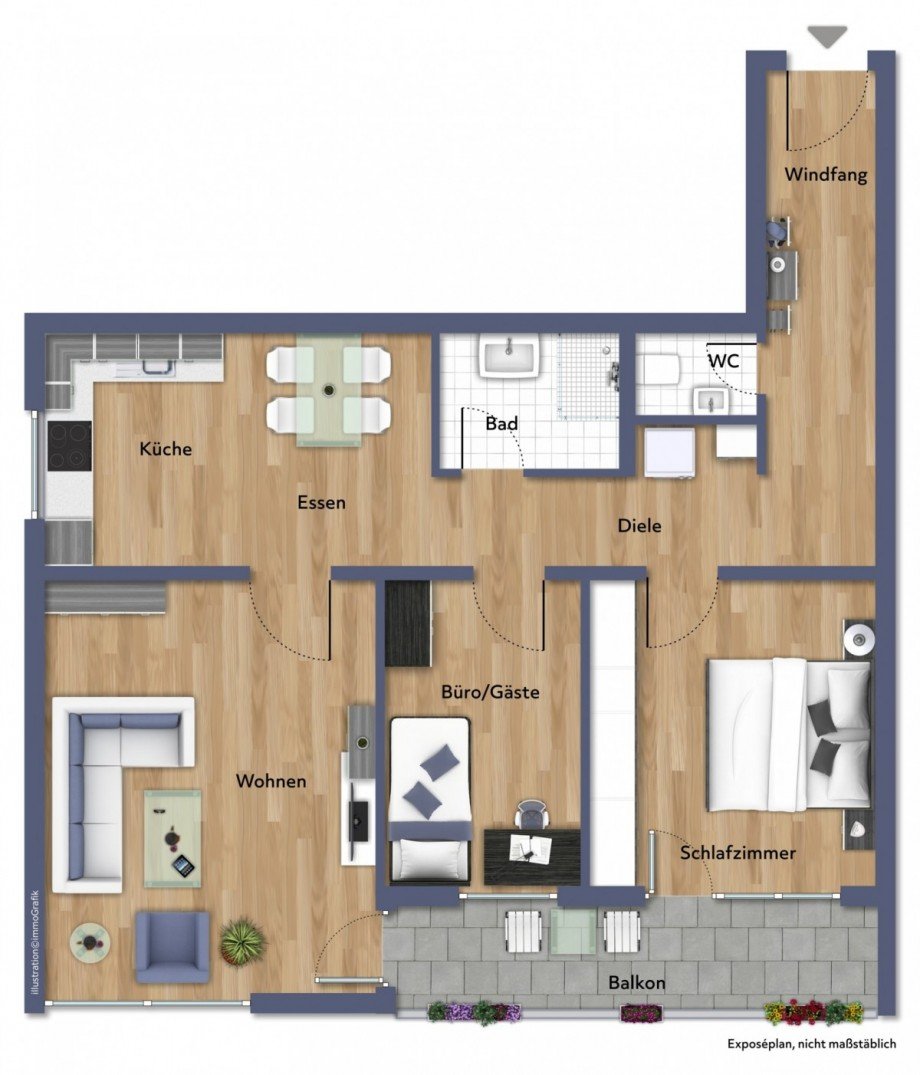 Grundriss Etagenwohnung Laupheim