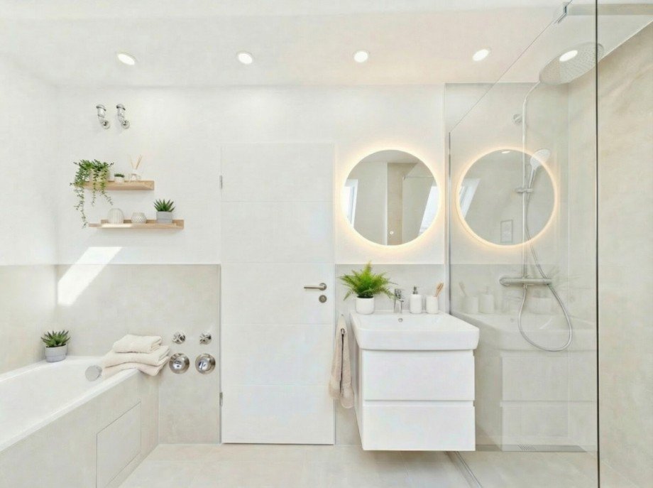 Tageslichtbad Einrichtungsvorschlag Dachgeschosswohnung Elchingen / Thalfingen