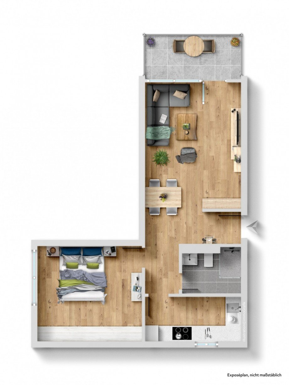 Grundriss Erdgeschosswohnung Neu-Ulm