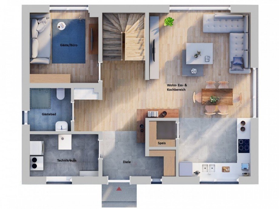 Grundriss EG Einfamilienhaus Illertissen