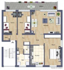 Grundriss **Nach 10 Wochen verkauft!** Attraktive 4-Zimmer-Wohnung mit sonnigem Balkon in ruhiger Lage von Immenstaad!