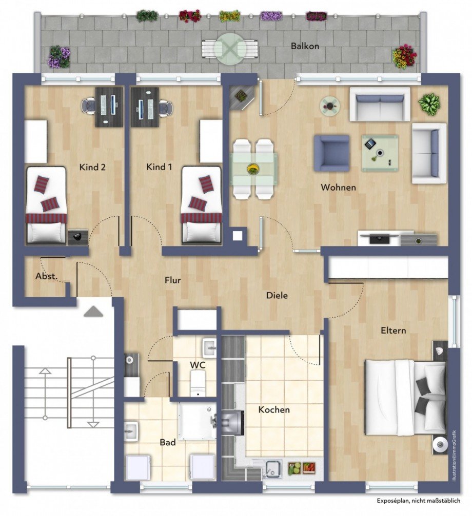 Grundriss Etagenwohnung Immenstaad am Bodensee