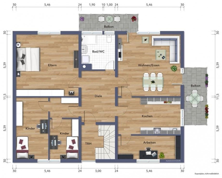 Grundrissvorschlag 4 Zimmer.jpg Etagenwohnung Biberach an der Ri�