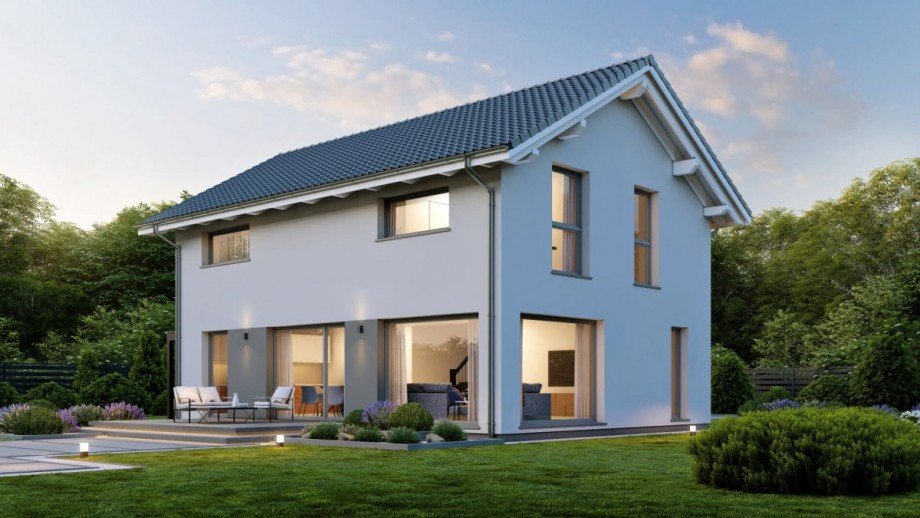Au�envisualisierung des projektierten Einfamilienhauses - beispielhafte Darstellung Einfamilienhaus Ochsenhausen