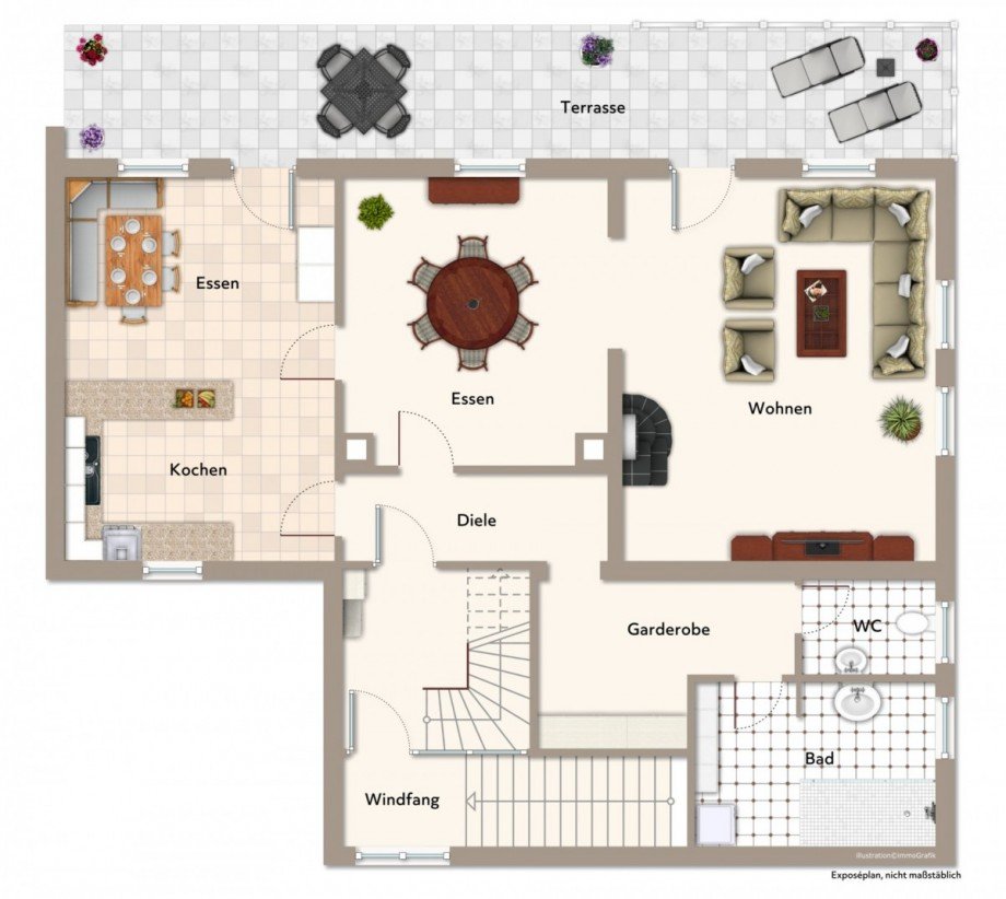 Erdgeschoss Istzustand Zweifamilienhaus Altenstadt