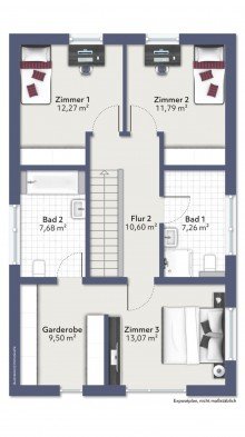 Obergeschoss GRUNDST�CK INKLUSIVE! Familientraum - Freistehendes Neubau-Einfamilienhaus in KfW 40 QNG Bauweise!