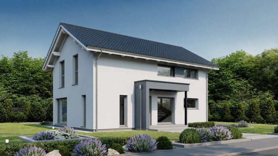 Au�envisualisierung des projektierten Einfamilienhauses - beispielhafte Darstellung Einfamilienhaus Ochsenhausen