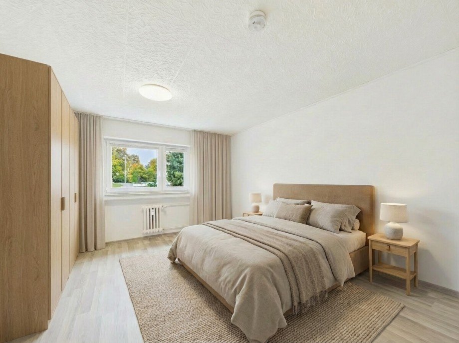 Schlafbereich - Einrichtungsvorschlag (KI generiert) Etagenwohnung Biberach an der Ri�